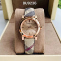 Burberry The City Pink Dial Brown Leather Strap Watch for Women - BU9236