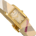 Burberry Nova Gold Dial Dial Beige Leather Strap Watch for Women - BU1582