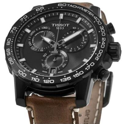 Tissot Supersport Chrono Black Dial Brown Leather Strap Watch for Men - T125.617.36.051.01