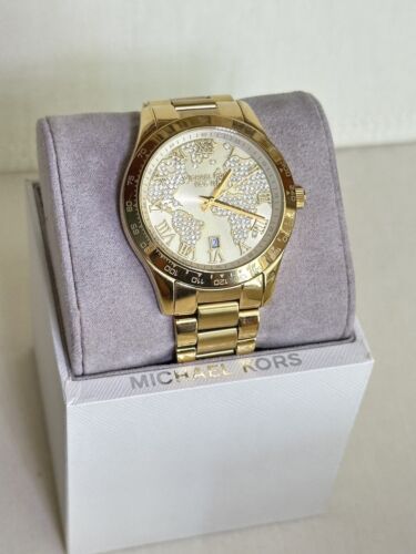 Michael Kors Layton Chronograph Gold Dial Gold Steel Strap Watch for Women - MK5959