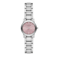 Burberry The City Diamonds Pink Dial Silver Steel Strap Watch for Women - BU9231