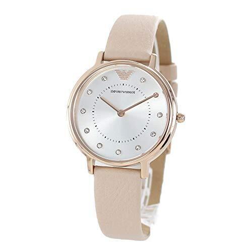 Emporio Armani Kappa White Dial Beige Leather Strap Watch For Women - AR2510