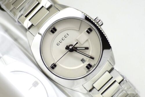 Gucci GG2570 Quartz White Dial Silver Steel Strap Watch For Women - YA142502