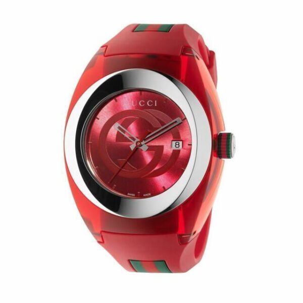 Gucci Sync XXL Quartz Red Dial Red Rubber Strap Unisex Watch -  YA137103