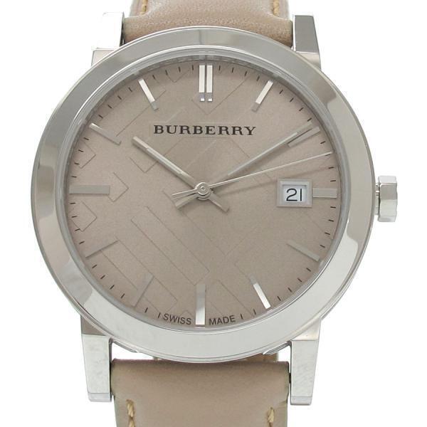 Burberry The City Silver Dial Beige Leather Strap Unisex Watch - BU9010