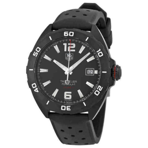 Tag Heuer Formula 1 Automatic 41mm Black Dial Black Rubber Strap Watch for Men - WAZ2115.FT8023