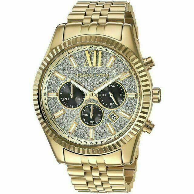 Michael Kors Lexington Gold Dial Gold Stainless Steel Strap Watch for Men - MK8494