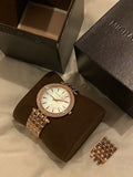 Michael Kors Darci Mother of Pearl Dial Rose Gold Steel Strap Watch for Women - MK3220