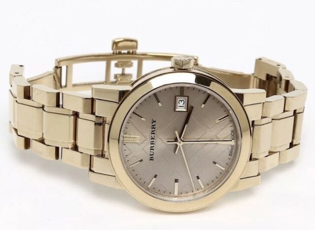 Burberry The City Gold Dial Gold Steel Strap Watch for Women - BU9134