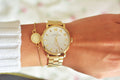 Marc Jacobs Baker White Dial Gold Stainless Steel Strap Watch for Women - MBM3243