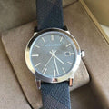 Burberry Heritage Grey Dial Black Leather Strap Watch for Men - BU9024