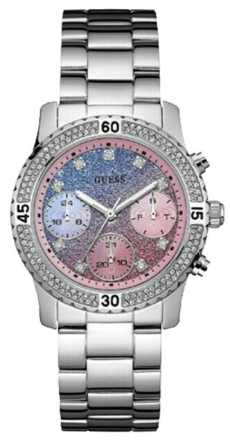 Guess Confetti Multicolored Dial Silver Stainless Steel Strap Watch For Women - W0774L1