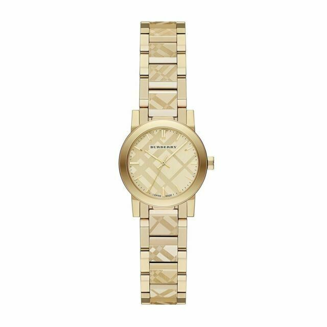 Burberry The City Gold Dial Gold Steel Strap Watch for Women - BU9234