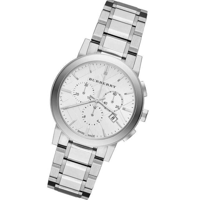 Burberry The City White Dial Silver Steel Strap Watch for Men - BU9750