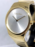 Calvin Klein Lively Silver Dial Gold Steel Strap Watch for Women - K4U23526