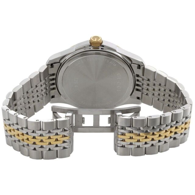 Gucci G Timeless Quartz Silver Dial Two Tone Mesh Bracelet Watch For Men - YA126409