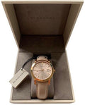 Burberry The City Rose Gold Dial Beige Leather Strap Watch for Women - BU9014