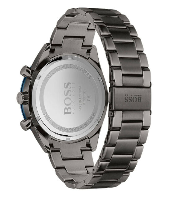 Hugo Boss Santiago Blue Dial Grey Steel Strap Watch for Men - 1513863