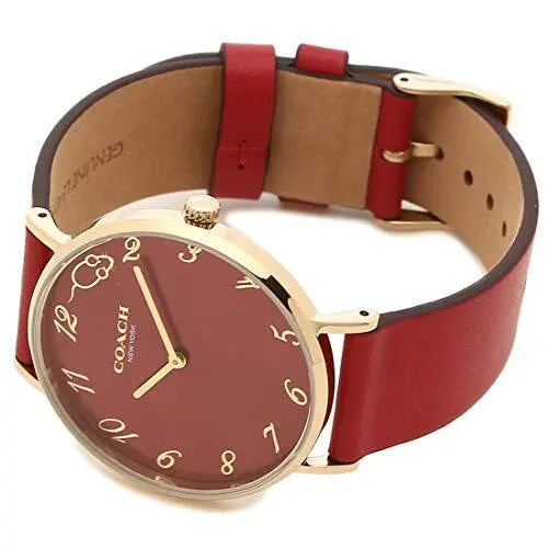 Coach Perry Red Dial Red Leather Strap Watch for Women - 14503486