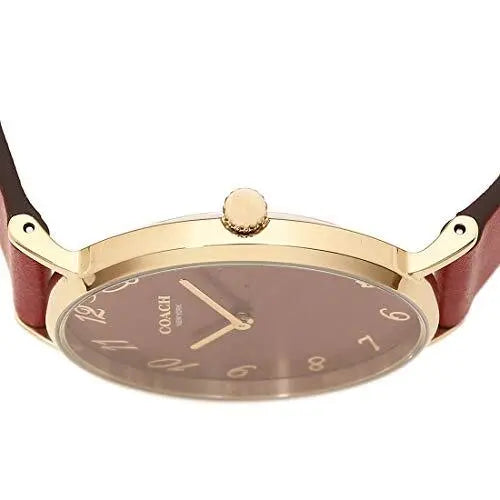 Coach Perry Red Dial Red Leather Strap Watch for Women - 14503486