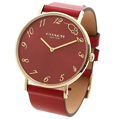 Coach Perry Red Dial Red Leather Strap Watch for Women - 14503486