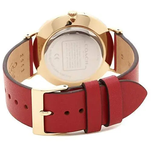 Coach Perry Red Dial Red Leather Strap Watch for Women - 14503486