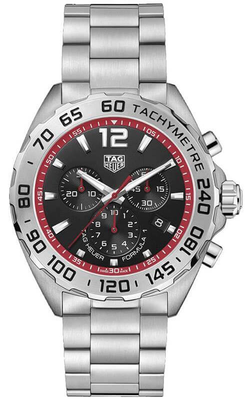 Tag Heuer Formula 1 Chronograph Black Dial Silver Steel Strap Watch for Gents - CAZ101Y.BA0842