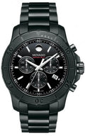 Movado Series 800 Chronograph Black Dial Black Steel Strap Watch For Men - 2600119