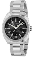 Gucci GG2570 Quartz Black Dial Silver Steel Strap Watch For Men - YA142301