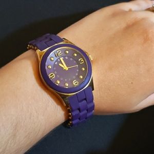 Marc Jacobs Pelly Purple Dial Purple Silicone Strap Watch for Women - MBM2515