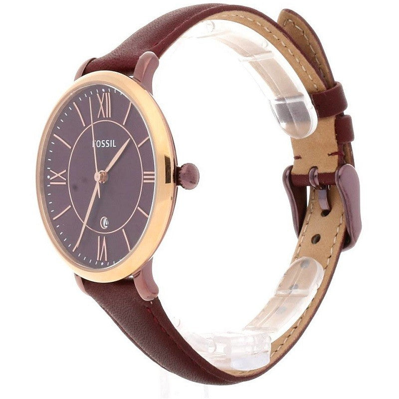 Fossil Jacqueline Purple Dial Purple Leather Strap Watch for Women  - ES4099