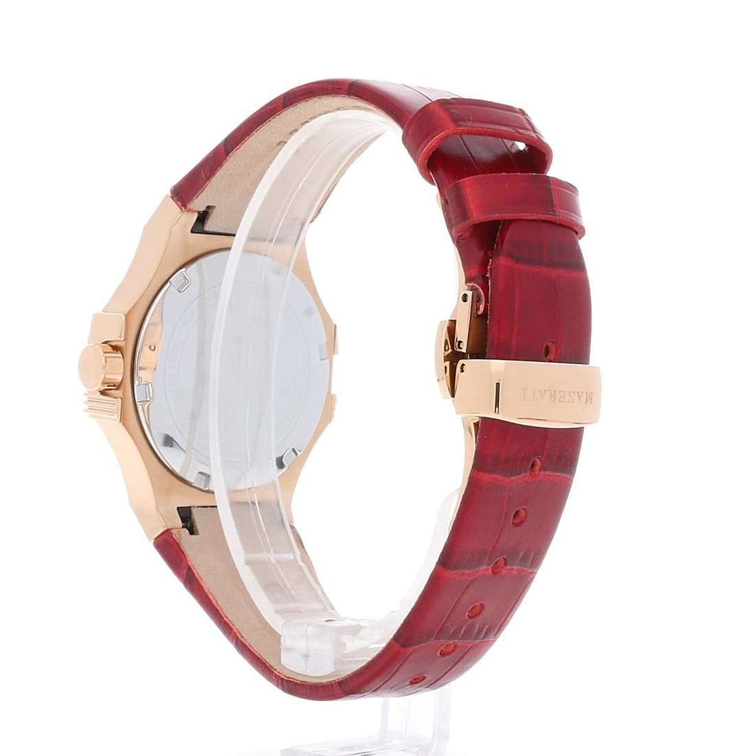 Maserati Potenza 35mm White Rose Gold Dial Red Leather Strap Watch For Women - R8851108501