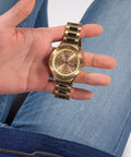 Guess Scope Gold Dial Gold Steel Strap Watch for Men - GW0454G2