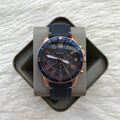 Fossil Grant Sport Chronograph Blue Dial Blue Leather Strap Watch for Men - FS5237