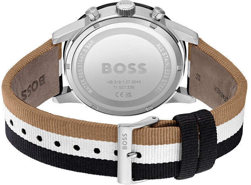 Hugo Boss Allure Chronograph Black Dial Multicolor Nylon Strap Watch for Men - 1513963