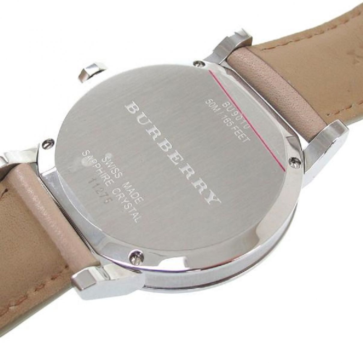 Burberry The City Silver Dial Beige Leather Strap Unisex Watch - BU9010