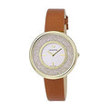 Swarovski Crystalline Pure White Dial Brown Leather Strap Watch for Women - 5275040