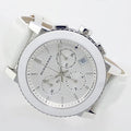 Burberry City Chronograph White Dial White Leather Strap Watch For Women - BU9701