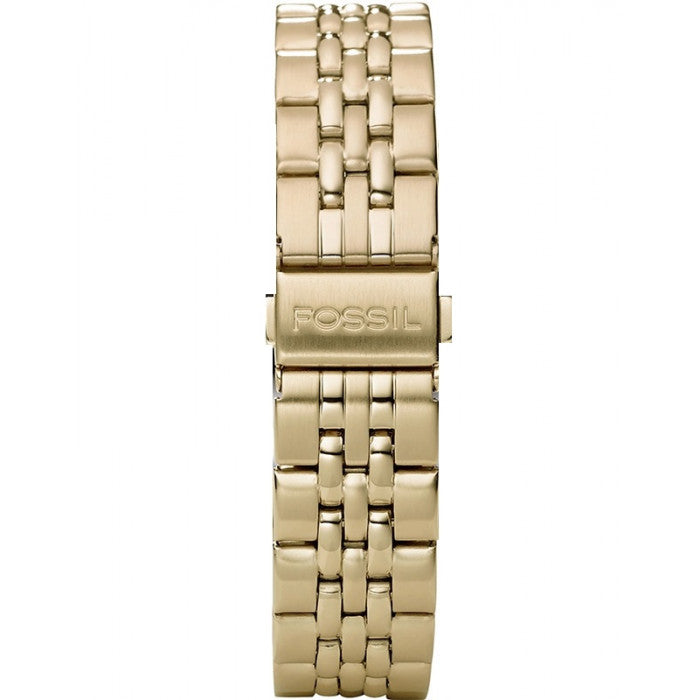 Fossil Boyfriend Chronograph Gold Dial Gold Steel Strap Watch for Women - ES2197