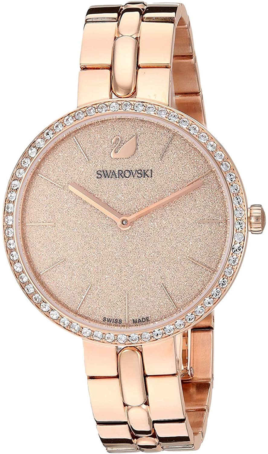 Swarovski Cosmopolitan Diamonds Gold Dial Rose Gold Steel Strap Watch for Women - 5517800