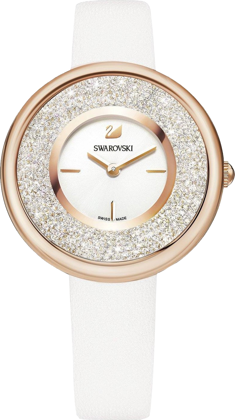 Swarovski Crystalline Pure White Dial White Leather Strap Watch for Women - 5376083