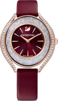 Swarovski Crystalline Crystals Aura Red Dial Red Leather Strap Watch for Women - 5558637