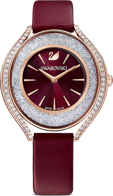 Swarovski Crystalline Crystals Aura Red Dial Red Leather Strap Watch for Women - 5558637