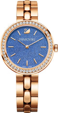 Swarovski Daytime Crystals Blue Dial Rose Gold Steel Strap Watch for Women - 5182277