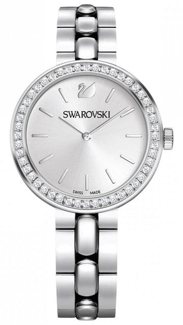 Swarovski Daytime Crystal Silver Dial Silver Steel Strap Watch for Women - 5095600