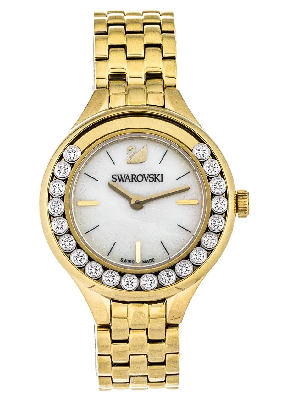 Swarovski Lovely Crystals White Dial Gold Steel Strap Watch for Women - 5242895