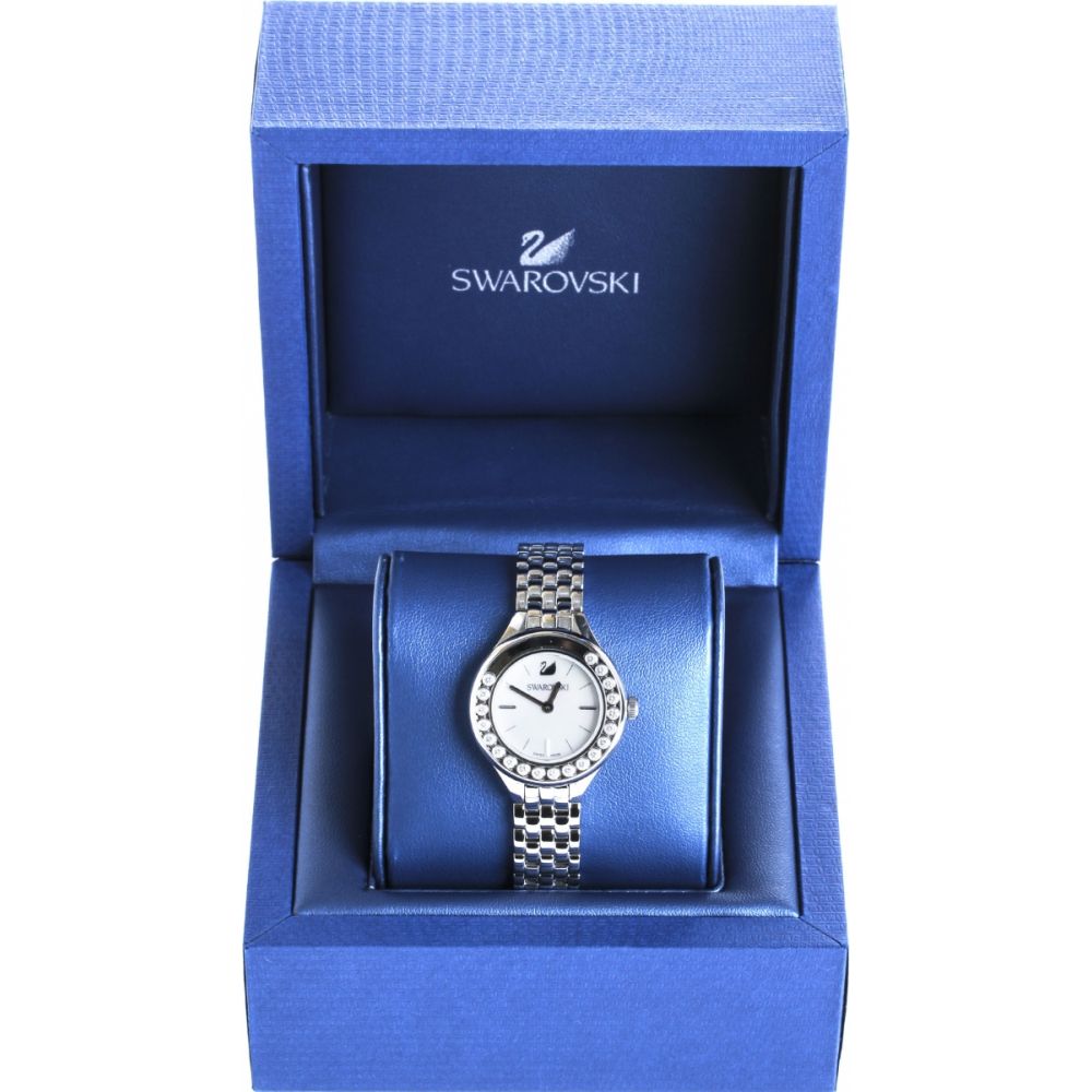 Swarovski Lovely Crystals Mini White Dial Silver Steel Strap Watch for Women - 5242901