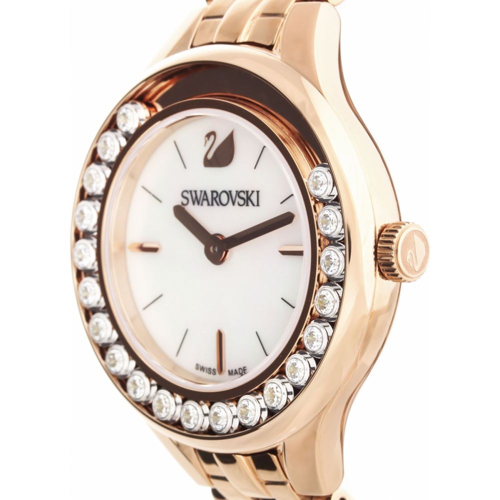 Swarovski Lovely Crystals Mother of Pearl Dial Rose Gold Steel Strap Watch for Women - 5261496