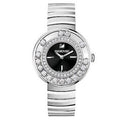 Swarovski Lovely Crystal Black Dial Silver Steel Strap Watch for Women - 1160305