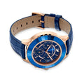 Swarovski Octea Lux Chrono Blue Dial Blue Leather Strap Watch for Women - 5563480